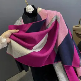 Scarves 2023 Floral Pashmina Shawl Warm Cashmere Scarf for Women Luxury Winter Thick Blanket Bufanda Female Wrap Bandana Echarpe Poncho 230928