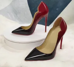 Women High Heel Shoes Red Bottoms Shoe Luxury Designer Dress Shoess 8Cm 10Cm 12Cm Thin Heel Pointed Toe Black Wedding Lady