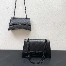 Crush Hourglass Chain Bag designer mode kvinnliga lady handväskor remmar axel crossbody tote handväska äkta kalvskinn läder 7a spegelkvalitet