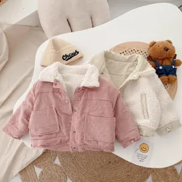 Giacche 7863 Cappotto per bambini 2023 Moda invernale Plus Velluto a coste per bambina 1-7 anni Capispalla per bambini 230928