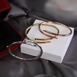 V золотой роскошный качественный браслет с подвесками, женский браслет в стиле панк с толстыми ногтями в трех цветах с покрытием для свадебных украшений, подарок, ve228K