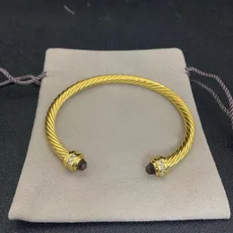 2024Diamond Bilezik Kablo Bilezikleri Dy Pulsera Takı Kadın Erkekler Sier Gold Pearl Head X Şekleli Kuff Bilezik Fahion JOEL HEDİYE İÇİN 5MM