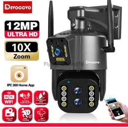 CCTV-Objektiv 12MP Dual Lens Wifi PTZ IP-Kamera Outdoor 4K Farbe Nachtsicht Auto Tracking Drahtlose CCTV-Überwachungskamera 8MP P2P YQ230928