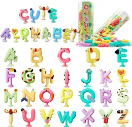 Baby Bath Toys Suction Cup Letters Toys Cute Animal Alphabet ABC Suction Cup Toys Colorful Educational Spelling Learning Games for Kids Fidgets 230928