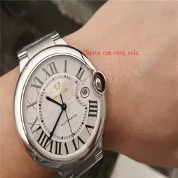Caixa original relógio 42mm balão azul safira vidro mecânico automático wrisrwatch pulseira de aço inoxidável relógios330o