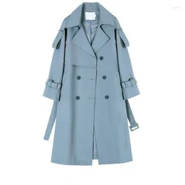 Women's Trench Coats 2023 Fashion Mid-length Women Coat Single-breasted Casual Jackets Long Windbreaker Overcoat Female H115