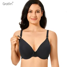 Maternity Intimates Gratlin Breastfeeding Seamless Underwire Maternity Nursing Bra For Pregnant Women Lace With Bones Lingerie 230927