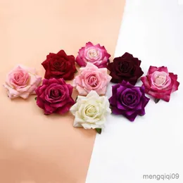 Christmas Decorations 10Pcs 10CM Roses Head Wedding Decorative Plants Wall Diy Christmas Decorations for Home Bride Brooch Artificial Flowers Cheap R230928