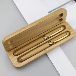 Ballpoint Pens Quality Bamboo Wood Handle Ballpoint Pen Rollerball Signature Pen Business Office Fountain Pen Luxury Gifts Stationery Supplies 230928