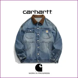 2023 Men's Carhart 2023 New Exclusive Denim Old Coat for Men and Women Couple Versatile Loose Fit N79m