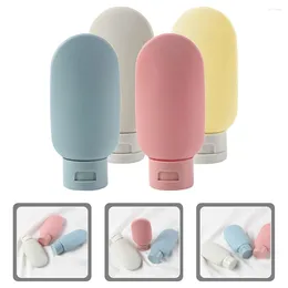 Storage Bottles 4 Pcs Lotion Travel Bottle Leakproof Containers Compact Empty Silica Gel Multi-function