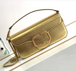 Designer-Tasche, modische, luxuriöse, abnehmbare Kette, Umhängetasche, Damen-Leder, kleine Klappentasche, kristallverzierte Clip-Tasche für Damen, hochwertige Lederhandtasche