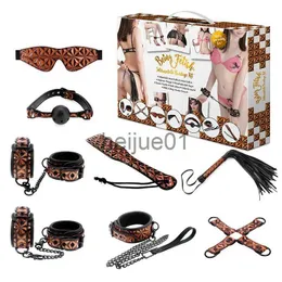 Bondage Adult Supplies Seven Pieces Set Sm Binding Collar Handcuffs Couple Flirting Props Bow Knot Fun Set x0928