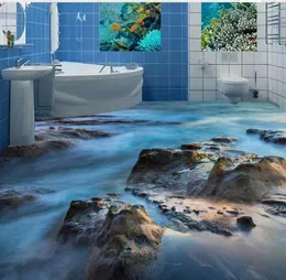 Wallpapers 3D Wallpaper Floor For Living Room Ocean Bathrooms Custom Po Self-adhesive