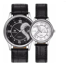 Zegarek 2023 Para zegarków 1 para Tiannbu Ultrathin skórzana moda