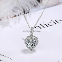 Pendant Necklaces 925 Sterling Silver Zircon Heart Pendants Necklaces For Women Luxury Designer Jewelry Gift Female Free Shipping Items GaaBouL230928