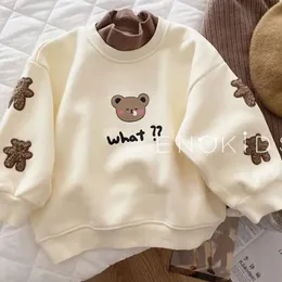 Jackets Hoodies Sweatshirts Kids Girl Sweatshirt Autumn Long Sleeve Turtleneck T-shirt Children Girls Clothes Bear Applique Winter Top 230928