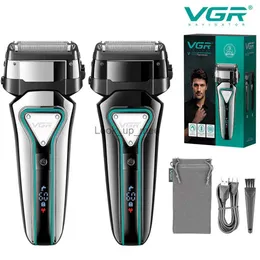 Elektrisk rakapparat VGR Electric Shaver Professional Razor Waterproof Beard Trimmer Floating Shaving Rechargeble Electric för män V-333 YQ230928