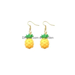 Stick Cute Pineapple Avocado Earring For Women Resin Tomatoes On Sticks Grape Cherry Drop Earrings Children Gifts Handmade Jewelry Diy Smtyv