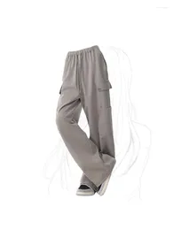 Women's Pants Grey Cargo Y2k Retro Fashion Streetwear 90s Oversize High Waist Baggy Trouser Harajuku Wide Leg Sweatpants Autumn