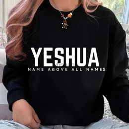 Kvinnors hoodies tröjor Yeshua Christian Jireh Sweatshirt Kvinnor Jehova Jesus Gud stickade hoodie O Neck Woman Pullover Sweatshirts Kvinnliga kläder YQ230928