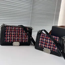 고급 패션 디자이너 여성 크로스 바디 숄더백 절묘하고 맞춤형 모직 직물 스 플라이 싱 고품질 가죽 매운 엄마의 가방