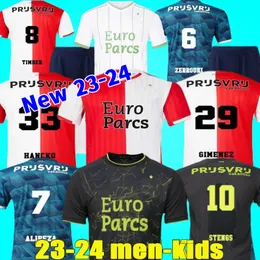 23 24 Feyenoords Soccer Jerseys Kokcu Gimenez Danilo 2023 2024 Hem Away Third Fourth Trauner Men Football Shirts Kids Kits Hartman Gimenez Paixao Taabouni Timber