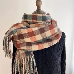 Schals Pamwallymensa Damen Schal Winter Luxus Marke Tippet für Damen Plaid Schals Warm Britischer Stil Verdicken Mann 230927