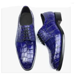 Shoes Chue Brush Dress Pointed Color Crocodile Leather Manual Sewing Men 42867