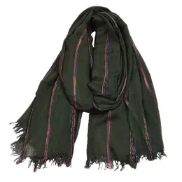 Sciarpe in cotone e lino da uomo Sciarpa di design Tiedye a righe da uomo Autunno Inverno caldo Pashmina maschile Scialle di moda di marca Scialle 230927