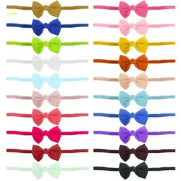 ヘアアクセサリー20pcs/set solid color bows baby headbands bowknot弾力