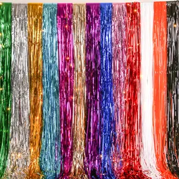 Great Choice Products Rainbow Foil Fringe Curtains, 2 Pack Rainbow