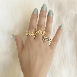 1991-2005 Birth Year Number Rings for Women Men Gothic Birthday Date Ring Special Date Gold Ring for Friendship Gift269I