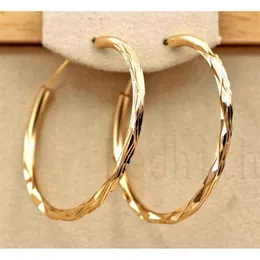 Hoop Huggie Orecchini grandi alla moda per le donne Geometria riempita d'oro Concavo e convesso Gioielli di moda215J