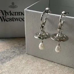 Vivian Earrings Western Empress Dowager Baroque Pearl Drop Earrings Classic Saturn Earrings Valentine 's Day Gift