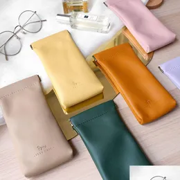 Sunglasses Cases Soft Pu Leather Glasses Bag Box Portable Waterproof Pouch Protective Er Eyewear Storage 221119 Drop Delivery Fashion Dhcbz