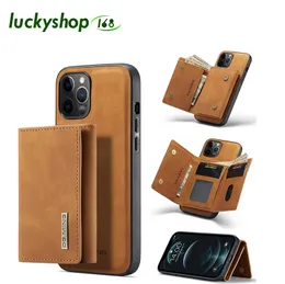 Luxus-Magnet-Telefon-Kasten-Mappen-Beutel-Fälle für iPhone 15 14 13 12 11 Pro Flip-Leder-Split-Karten-Taschen-Kasten