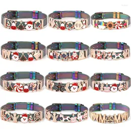 Link pulseiras 2023 jóias de natal malha charme com papai noel sinos contas pulseira para mulher masculino oferta especial