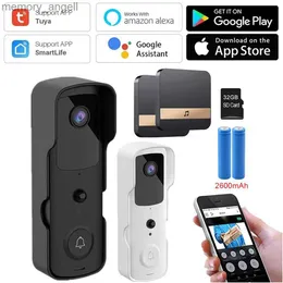 Doorbells Tuya 1080p Bezprzewodowy aparat do drzwi Alexa Bell Door Telefon Smart Home Security Camera Audio Wi -Fi Intercom YQ230928