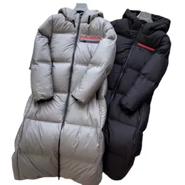 Long Down Classic Red Label Liboun Letter Parkas Men Women Winter Fashion Down Coats Shiceen Rooded Windproof Overboact