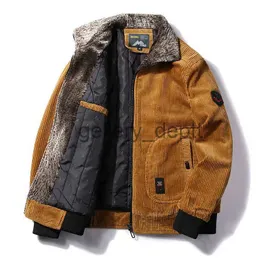 Herrenjacken Treesolo Herren-Thermo-Windbreaker, Übergröße, warme Winter-Cordjacken und -Mäntel für Herren, Pelzkragen, Winter-Freizeitjacke, Oberbekleidung J230928