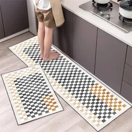 Carpets Checkerboard Kitchen Mat Home Living Room Washable Non-slip Doormat Entrance Door Bathroom Long Hallway Runner Rug