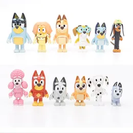 New Fashion Dog Family Cartoon Action Figures 12 PCS/Bag Kids 장난감 크리스마스 선물