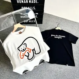 남성용 후드 땀 셔츠 대형 인간 만든 흰색 티셔츠 면화 캐주얼 북극곰 인쇄 탑 티 230928