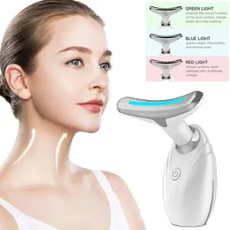 Face Care Devices HF Lifting Machine Face Neck Massager Red Blue Light Potherapy Radio Frequency Skin Tightening Anti Wrinkle Devices 230927