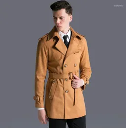 Męskie płaszcze okopowe 2023 Jesień Zima projektant retro luźne męskie mężczyznę długi płaszcz męski ubrania szczupłe rękawy płaszcze s - 6xl