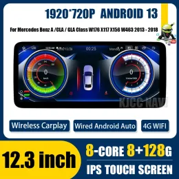 Auto-DVD Android 13 Carplay Auto-Multimedia-Player für Mercedes Benz A / CLA / GLA Klasse W176 X117 X156 W463 2013 - 2018 WIFI 4G GPS Navi