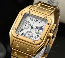 Modeuhr Luxus-Chronographenuhr Designeruhren Drei Augen sechs Stiche Herrenuhr Quarzuhr Uhren Edelstahlgehäuse Armband Faltschließe C-1