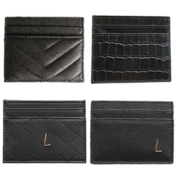 Luxo Y Moda Men Men Designer Mulheres titulares de cartões Croco Textura Padrão clássico Caviar todo preto preto escuro rosa mulher 238t