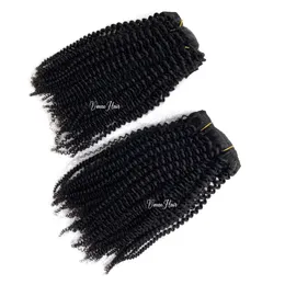 VMAE 100% nieprzetworzone afro loki kręcone indyjskie naturalne miękkie #1b kolor Raw Virgin Clip in Clipins Human Hair Extensations for Black Girl